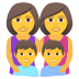 👩‍👩‍👦‍👦 family: woman, woman, boy, boy display on JoyPixels